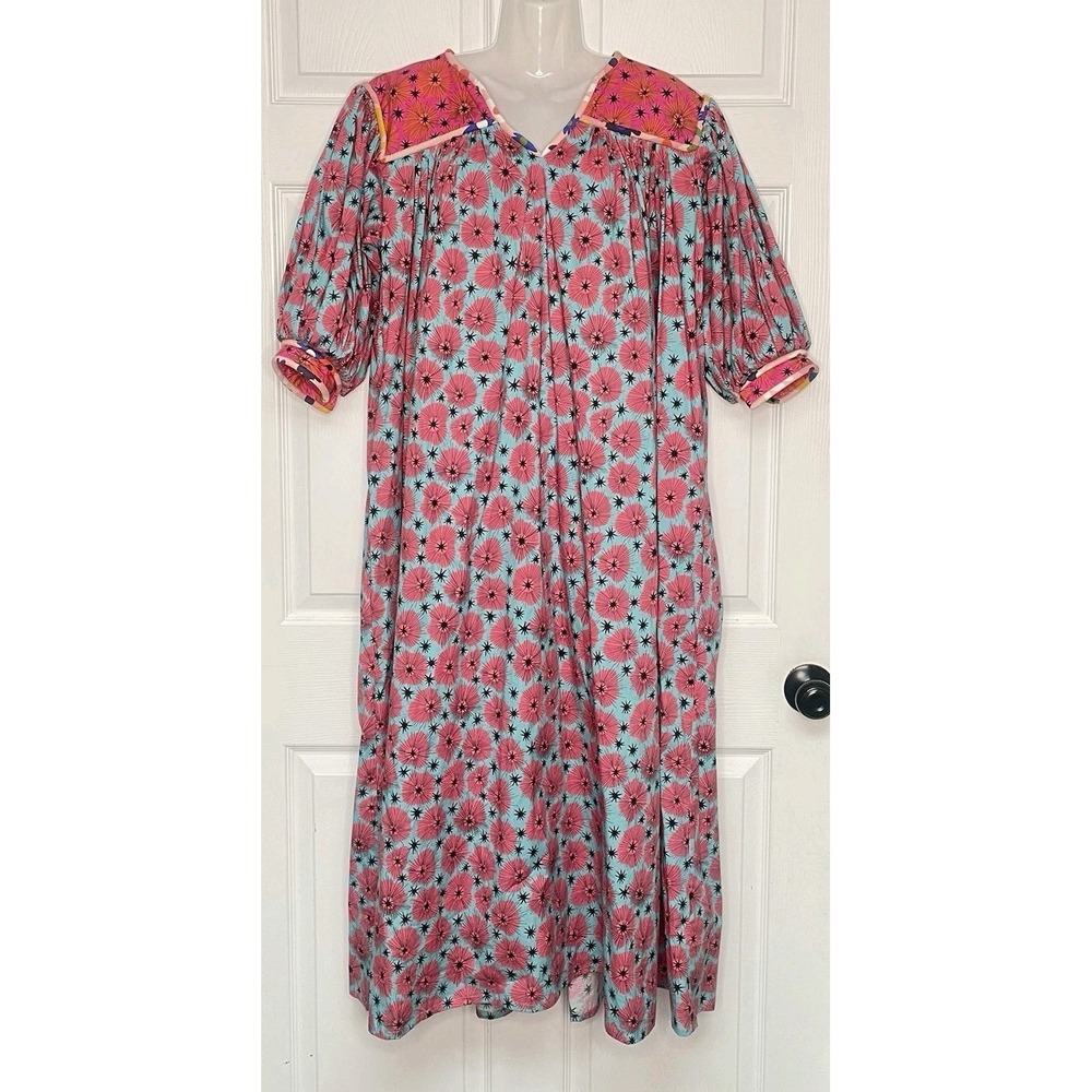 CeliaB Pink Floral Maxi Dress with Coral Yoke